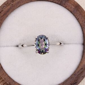 1.2 Carat Mystic Quartz Rainbow S925 Sterling Silver Ring
